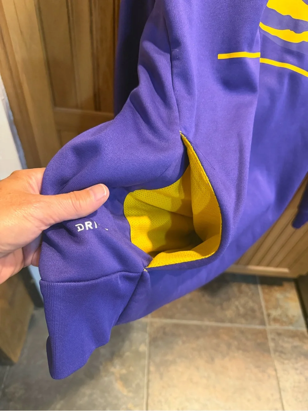 Nike Purple and Gold Dri-FIT Hooded Sweatshirt